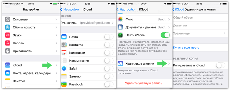 Обзор настроек iCloud